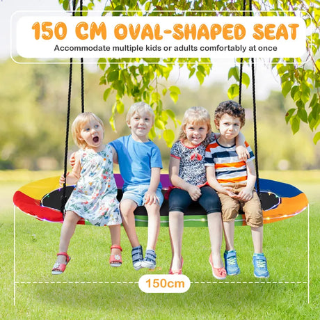 150 cm Saucer Swing with LED Lights and Adjustable Ropes-Colourful