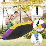150 cm Saucer Swing with LED Lights and Adjustable Ropes-Colourful