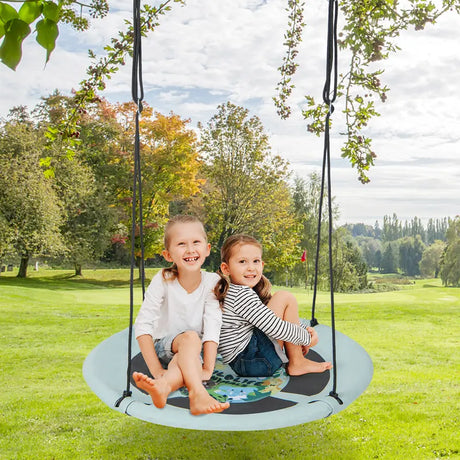 40 Inches Saucer Tree Swing with Adjustable Hanging Ropes and 900D Oxford Fabric-Forest