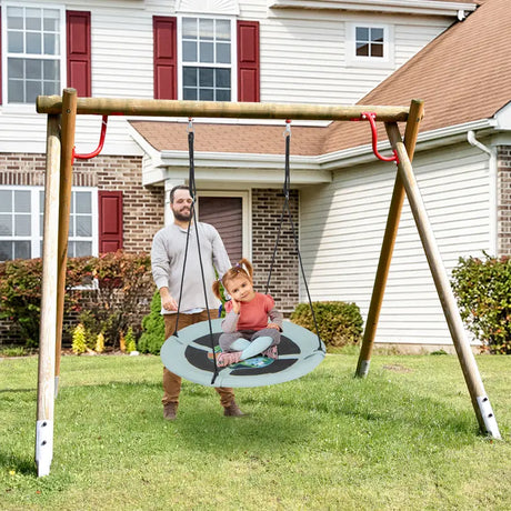 40 Inches Saucer Tree Swing with Adjustable Hanging Ropes and 900D Oxford Fabric-Forest