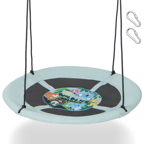 40 Inches Saucer Tree Swing with Adjustable Hanging Ropes and 900D Oxford Fabric-Forest