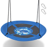40 Inches Saucer Tree Swing with Adjustable Hanging Ropes and 900D Oxford Fabric-Whale