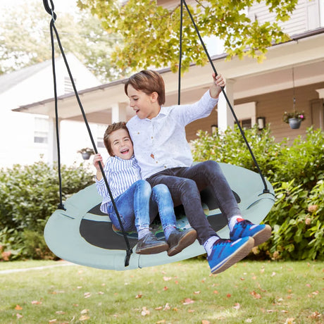 40 Inches Saucer Tree Swing with Adjustable Hanging Ropes and 900D Oxford Fabric-Forest