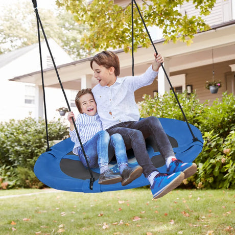 40 Inches Saucer Tree Swing with Adjustable Hanging Ropes and 900D Oxford Fabric-Whale