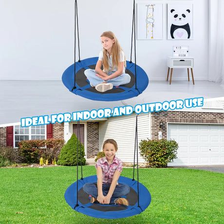 40 Inches Saucer Tree Swing with Adjustable Hanging Ropes and 900D Oxford Fabric-Rocket
