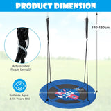 40 Inches Saucer Tree Swing with Adjustable Hanging Ropes and 900D Oxford Fabric-Rocket