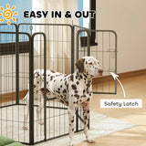 PawHut Six-Panel Dog Playpen with Door, for Large Dogs, Indoors, Outdoors, 100cm Tall, Black