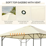 Outsunny 3 x 3 Meters Patio Garden Metal Gazebo Marquee Steel Frame with Canopy Awning Tent Water Resistant Cream