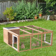 PawHut Rabbit Hutch Outdoor, Guinea Pig House, Bunny Run Cage with Openable Top for 12 Rabbits, 123 x 120 x 52cm, Yellow