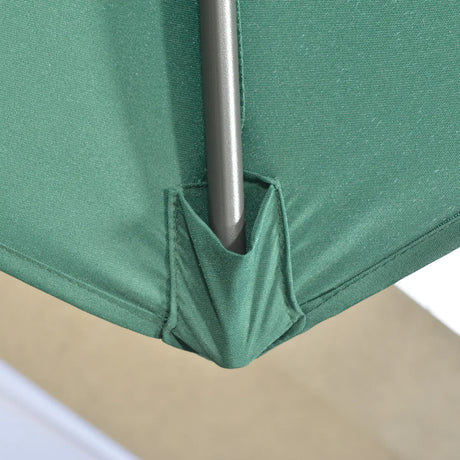 Outsunny 3 x 3(m) Cantilever Parasol with Cross Base, Garden Umbrella with 360 Rotation, Crank Handle and Tilt for Outdoor, Patio, Green