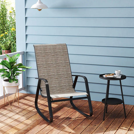 Outsunny Rocking Garden Chair - Light Brown
