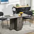 HOMCOM Multi-Storage Six-Person Drop Leaf Dining Table - Grey