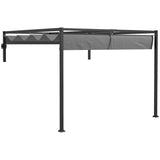 Outsunny 2 x 3(m) Lean To Steel Pergola, with Moving Fabric Canopy - Dark Grey