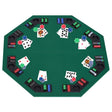 HOMCOM 1.2m/48 Inches Foldable Poker Table Top 8 Players Blackjack Tables Chip Trays