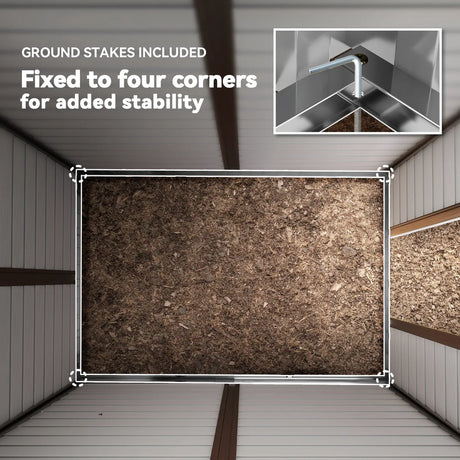 Outsunny 9x 6FT Metal Outdoor Garden Shed, Galvanised Tool Storage Shed w/ Sloped Roof, Lockable Door for Patio Lawn, Dark Grey