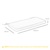 Outsunny 2 Seater Garden Bench Cushion -Light Grey