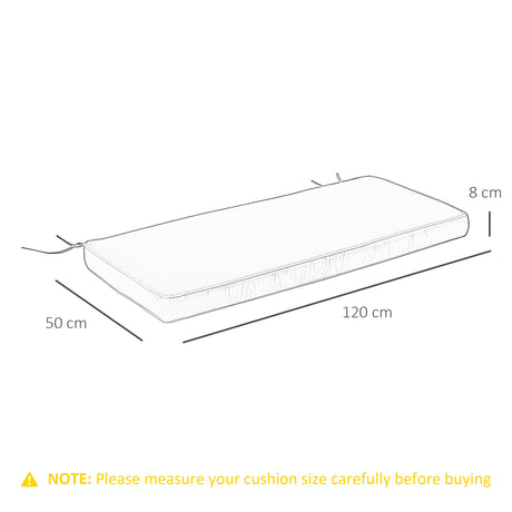 Outsunny 2 Seater Garden Bench Cushion -Light Grey