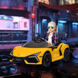 AIYAPLAY Lamborghini Revuelto Licensed 12V Ride on Car w/ Butterfly Doors, Transport Wheels, Suspension, Remote Control, Yellow