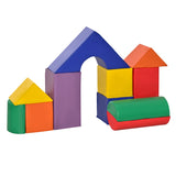 HOMCOM 11-Piece Soft Play Set Kids Foam Blocks, Toys for Climb and Crawl, Multicoloured