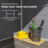 Outsunny 7.9ft x 6.2ft Aluminium Frame and Plastic Wall Shed, with Foundation - Grey