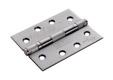 102 X 76 X 2.5MM SLIM KNUCKLE BALL BEARING HINGE GRADE 13 C/W SCREWS (PAIR) - SATIN STAINLESS STEEL - PAIR