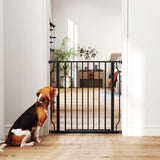 PawHut Extra Wide Dog Safety Gate, with Door Pressure, for Doorways, Hallways, Staircases - Black