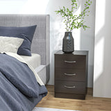 HOMCOM Bedside Cabinet with Drawer and Shelf, White Bedside Table for Bedroom, Living Room, Nightstand Side Table with Metal Rail Set of 2