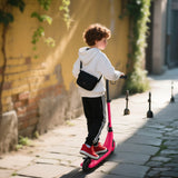 HOMCOM Electric Scooter, 120W Motor E-Scooter, Adjustable Height, Rear Brake for Ages 6+ Years - Pink