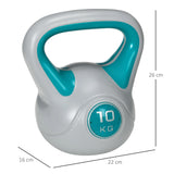SPORTNOW Kettlebell, 10kg Kettle Bells with Handle for Home Gym Weight Lifting and Strength Training, Light Blue and Grey