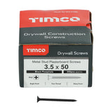 200 x TIMCO Drywall Fine Thread Bugle Head Black Screws - 3.5 x 50