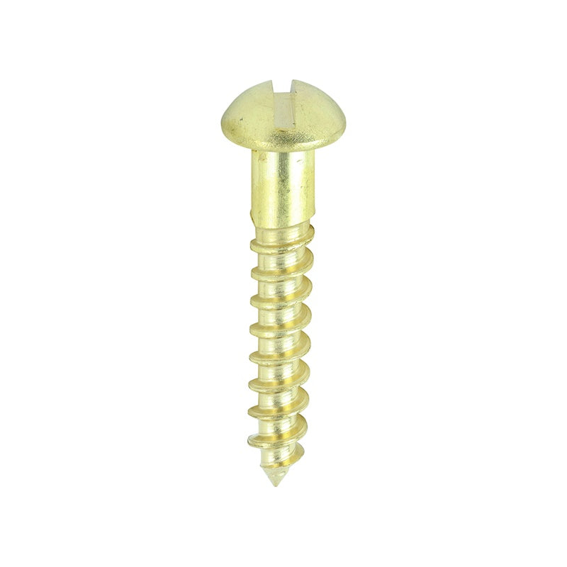 200 x TIMCO Solid Brass Round Head Woodscrews - 8 x 1