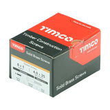 200 x TIMCO Solid Brass Round Head Woodscrews - 8 x 1