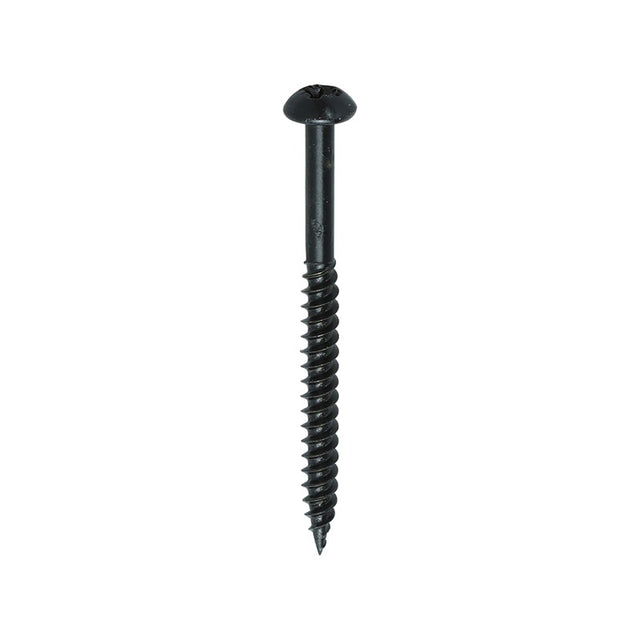 200 x TIMCO Twin-Threaded Round Head Black Woodscrews - 8 x 2