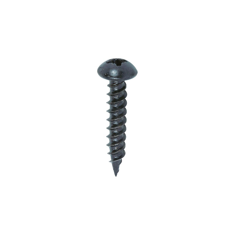 200 x TIMCO Twin-Threaded Round Head Black Woodscrews - 10 x 1