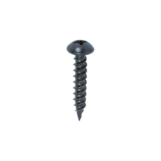 200 x TIMCO Twin-Threaded Round Head Black Woodscrews - 10 x 1