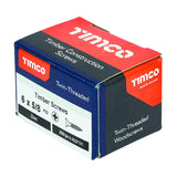 200 x TIMCO Twin-Threaded Countersunk Silver Woodscrews - 6 x 5/8