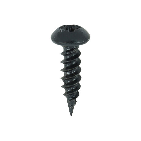 200 x TIMCO Twin-Threaded Round Head Black Woodscrews - 8 x 5/8