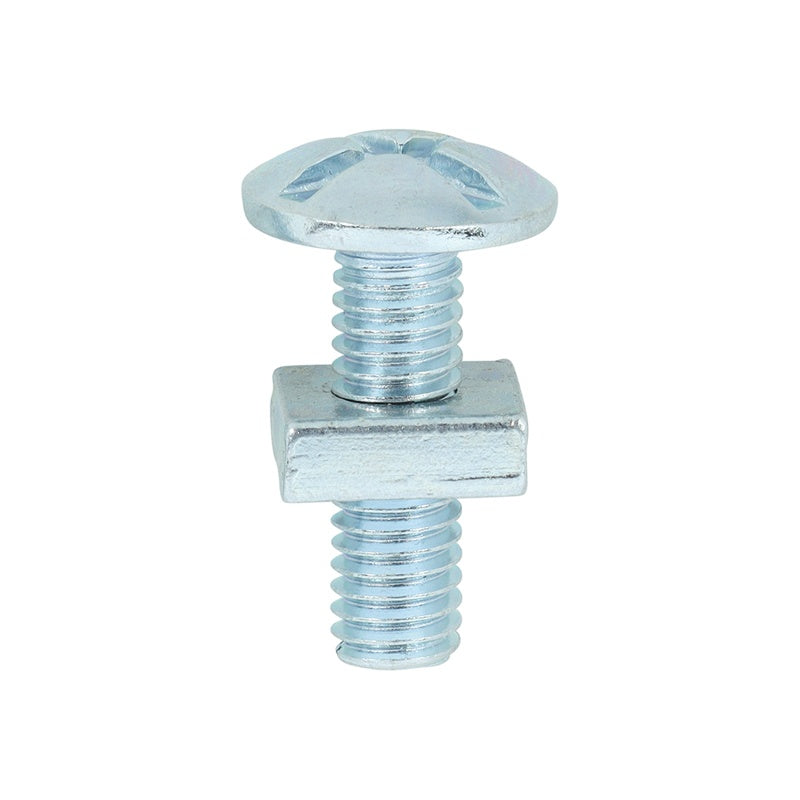 200 x TIMCO Roofing Bolts & Square Nuts Silver - M6 x 20