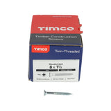 200 x TIMCO Twin-Threaded Countersunk Silver Woodscrews - 8 x 1 1/2