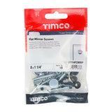 10 x TIMCO Mirror Screws Flat Head Chrome - 8 x 1 1/4