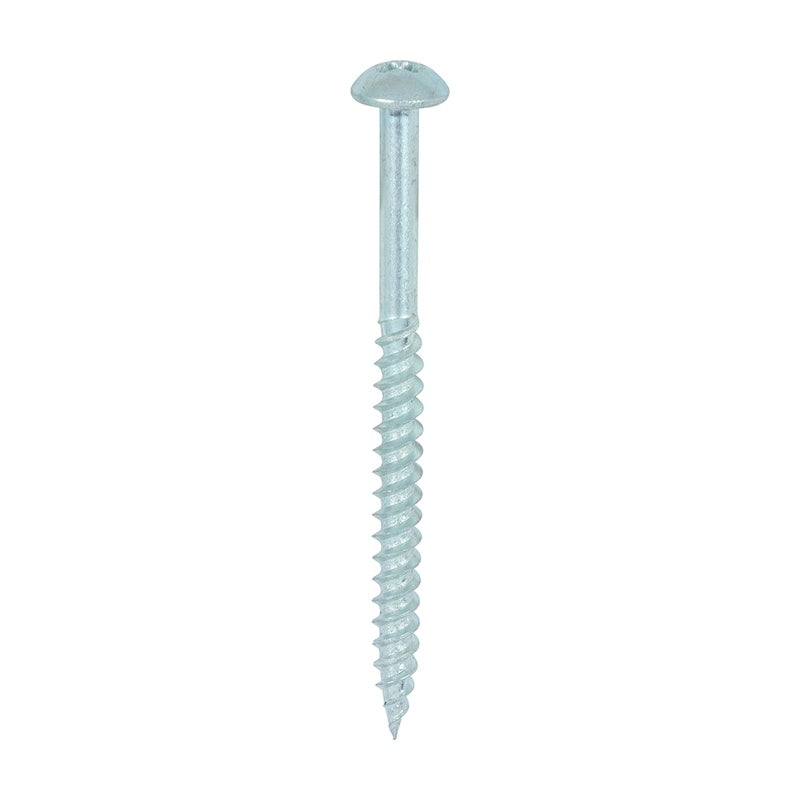 200 x TIMCO Twin-Threaded Round Head Silver Woodscrews - 10 x 21/2