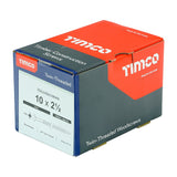 200 x TIMCO Twin-Threaded Round Head Silver Woodscrews - 10 x 21/2