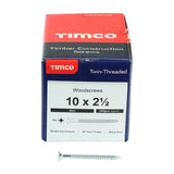 200 x TIMCO Twin-Threaded Countersunk Silver Woodscrews - 10 x 2 1/2