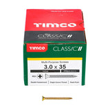 200 x TIMCO Classic Multi-Purpose Countersunk Gold Woodscrews - 3.0 x 35