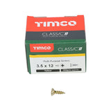 200 x TIMCO Classic Multi-Purpose Countersunk Gold Woodscrews - 3.5 x 12