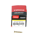 200 x TIMCO Velocity Premium Multi-Use Countersunk Gold Woodscrews - 3.5 x 30