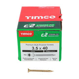 200 x TIMCO C2 Strong-Fix Multi-Purpose Premium Countersunk Gold Woodscrews - 3.5 x 40