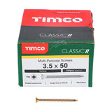 200 x TIMCO Classic Multi-Purpose Countersunk Gold Woodscrews - 3.5 x 50