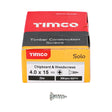 200 x TIMCO Solo Countersunk Silver Woodscrews - 4.0 x 15