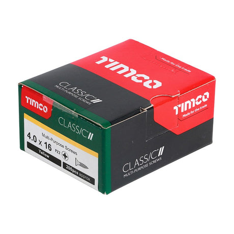 200 x TIMCO Classic Multi-Purpose Countersunk Gold Woodscrews - 4.0 x 16